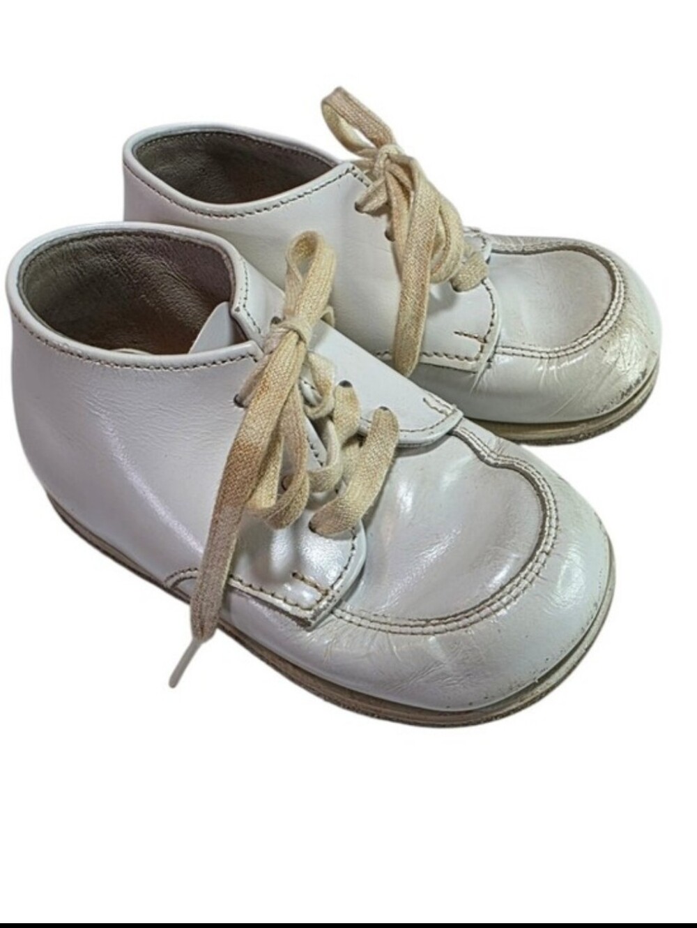 Vintage Stride Rite White Leather Walking Shoe 4 1/2 EE